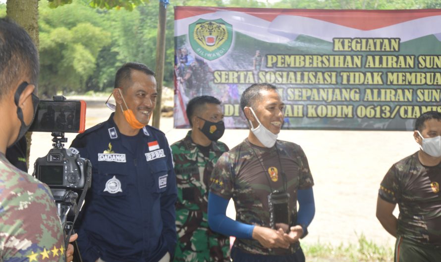 Susuri Sungai Citanduy, Kodim 0613/Ciamis Ajak Kepedulian Warga Terhadap Lingkungan