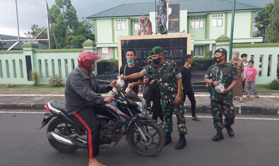 Komando Distrik Militer 0613/Ciamis Tebar kebaikan di bulan Suci Ramadan 1443 Hijriyah yang penuh Berkah