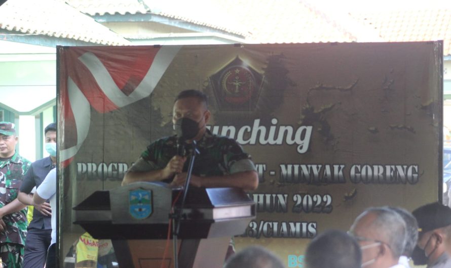 Dandim 0613 Ciamis Letkol Inf Wahyu Alfiyan Arisandi,S.I P.M.I.POL, Lounching Program Bantuan Tunai Untuk Pedagang Kaki Lima & Warung (BTPKLW) Minyak Goreng Tahun 2022