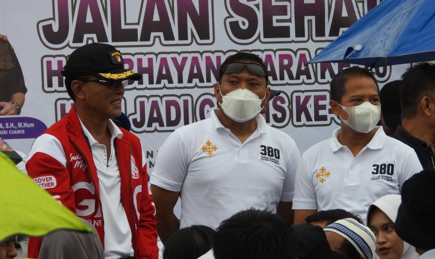 Dandim 0613 Ciamis Bersama Forkopimda Ciamis, hadiri Jalan sehat Rangkaian Hari jadi Kabupaten Ciamis