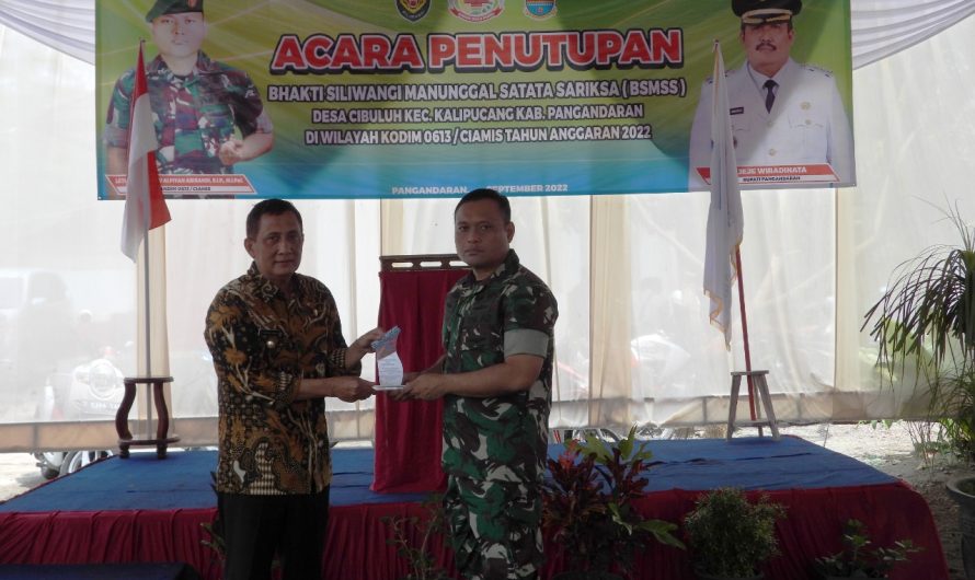 Dandim Ciamis Apresiasi Semangat Warga Desa Cibuluh Kalipucang,Pada pelaksanaan Program BSMSS