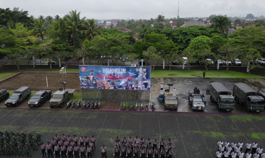 Kodim 0613 Ciamis Gelar Upacara Hut TNI ke-77 di Lapangan Lokasana Ciamis