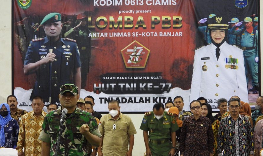 25 Tim Ikuti Lomba PBB Linmas, ramaikan peringatan Hari Ulang Tahun TNI ke-77 tingkat Kodim 0613/Ciamis Tahun.2022