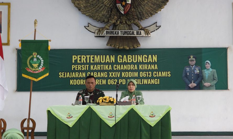 Persit Kartika Chandra Kirana Cabang XXIV Kodim 0613 Ciamis Korem 062/Tarumanagara Gelar Pertemuan Gabungan