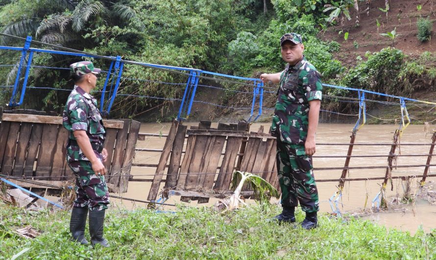 Dandim Ciamis Tinjau Langsung Jembatan Ambruk di Cidolog