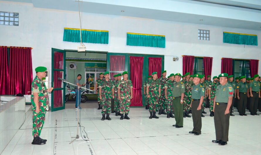 Dandim Ciamis Pimpin Tradisi Korps Raport Purna Tugas dan Kenaikan Pangkat Periode 1 April 2023