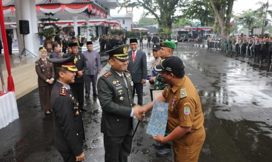 Dandim Ciamis Hadiri Upacara Hut Bhayangkara ke 77,di Kabupaten Ciamis