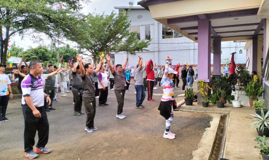 Sambut HAORNAS ke-40 Tahun 2023,Jajaran Kodim Ciamis Senam bersama diWilayah Binaan