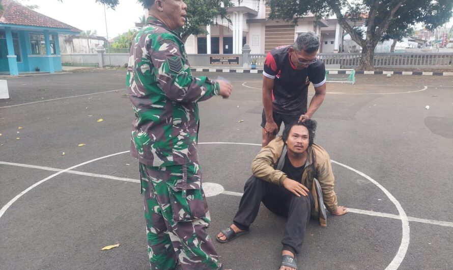 Danramil 1308/Cipaku Kapten Inf Suharto, berhasil menangkap terduga pelaku percobaan  pencabulan