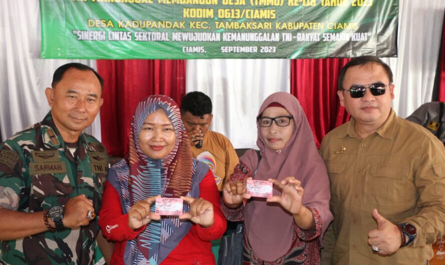 Satgas TMMD ke-118 Kodim 0613Ciamis bekerjasama Pemkab Ciamis gelar penyuluhan Pelayanan Publik dan Kependudukan