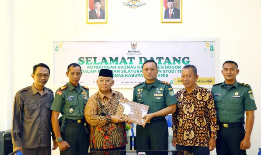 Kodim 0613Ciamis serahkan Infaq kepada Baznas