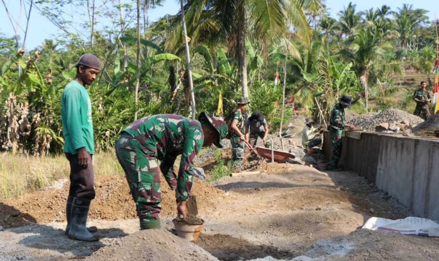 Wujudkan pembangunan infrastruktur yang bermanfaat bagi masyarakat, Satgas TMMD 118 Kodim Ciamis kebut Pembangunan irigasi