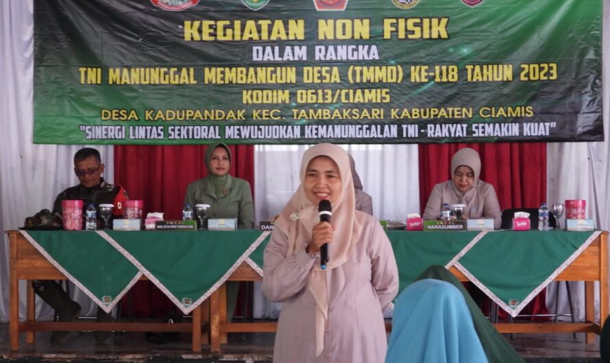 Satgas TMMD 118 bersama tim penggerak PKK ciamis gelar sosialisasi peran wanita dalam pembangunan