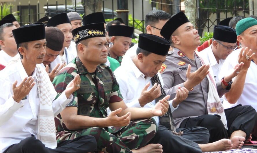 Dandim 0613/Ciamis Bersama Forkopimda Banjar Ikuti Sholat Istighotsah dan Doa bersama
