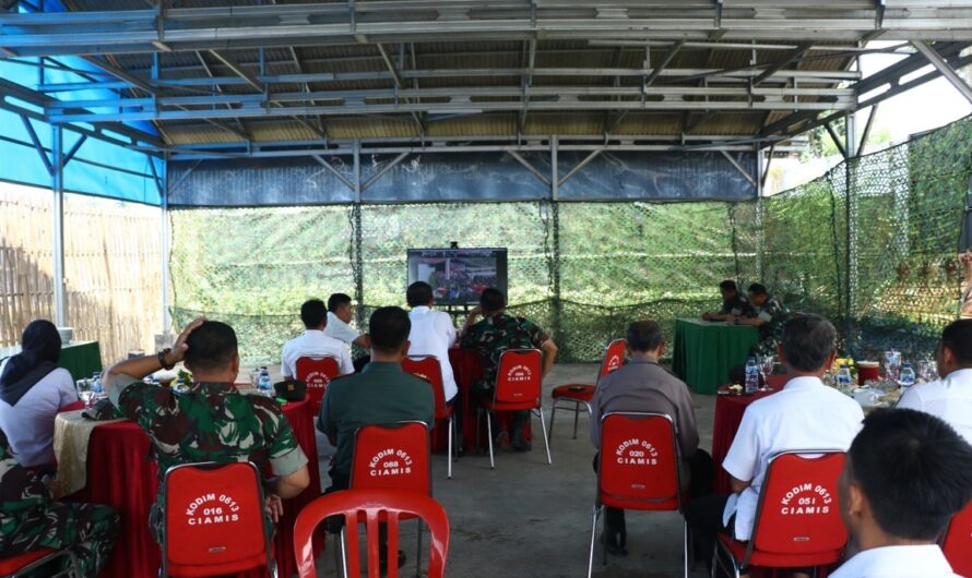 Dandim  ikuti Vicon bersama Wakil Prsiden RI,di area ketahanan pangan Kodim 0613/Ciamis