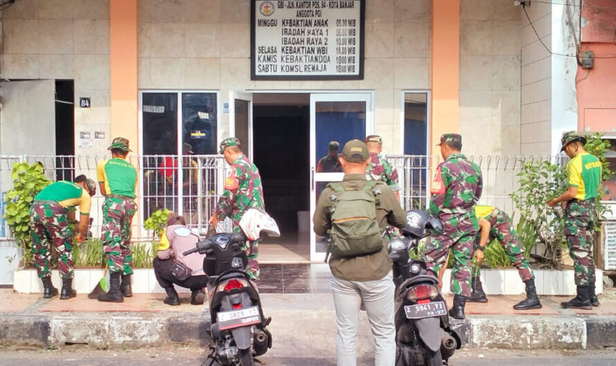 Koramil 1318/Langensari pedulian kebersihan lingkungan & kerukunan antarumat beragama