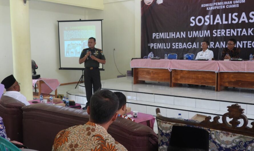 Dandim Ciamis sosialisasikan pemahaman proses pemilu, serta pentingnya menjaga suasana damai politik.