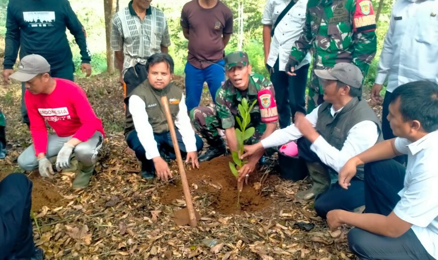 “Satukan hati, Tanam tak henti, Pohon untuk kehidupan”: Koramil 1309/Panawangan bersama Unsur Forkopimcam gelar Bakti Sosial Penanaman Pohon