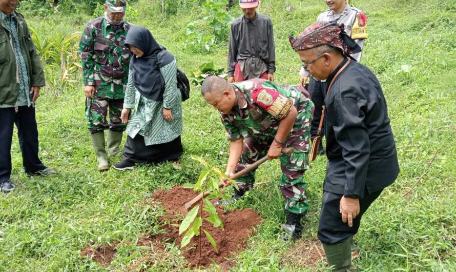 Tingkatkan kesadaran akan pentingnya pelestarian alam,Koramil 1306 Panjalu Bersama Komponen Masyarakat Tanam Pohon