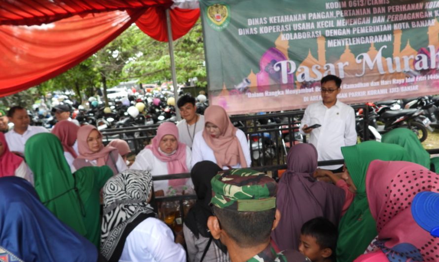 Kodim 0613/Ciamis bersama Pemkot Banjar dan Bulog Gelar Bazar Murah