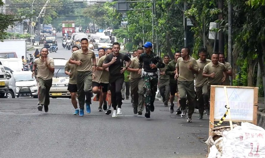 Dandim Pimpin Lari Pagi Bersama di Koramil 1301/Ciamis