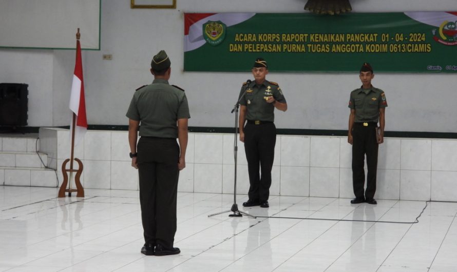 Dandim Ciamis Pimpin Korps Raport Kenaikan Pangkat