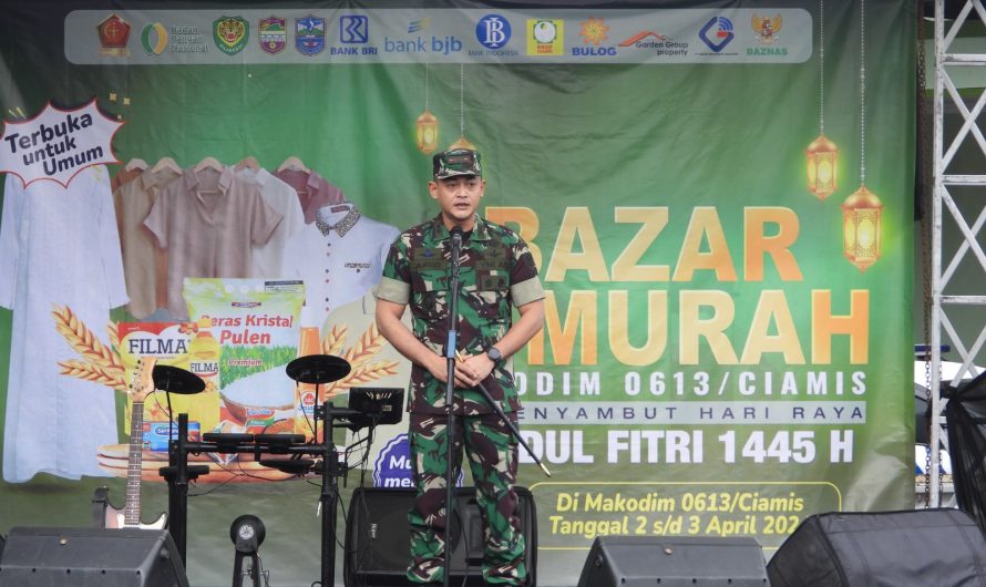 Dandim Ciamis Gelar Bazar Murah bantu Masyarakat jelang Hari Raya Idul Fitri 1445 H