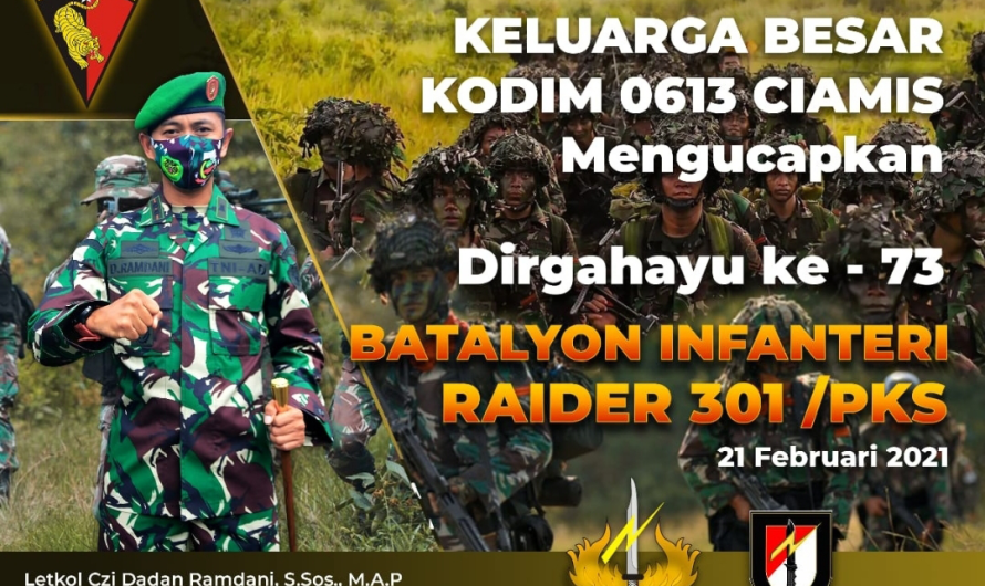 Dirgahayu Yonif R 301/Pks Th. 2021