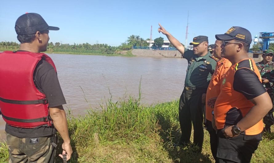Dandim Ciamis Pantau Langsung Pencarian korban tenggelam di sungai Citanduy