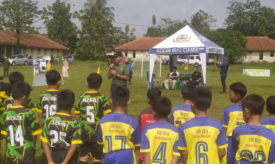Sambut HUT TNI ke-77, Kodim 0613/Ciamis menggelar Turnamen Sepak Bola U-10 dan U-12