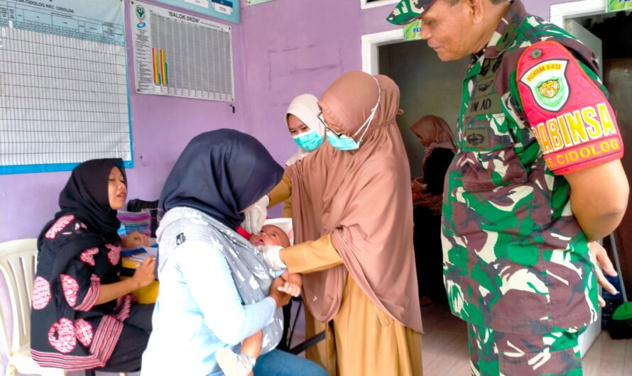 Babinsa Koramil 1314/Cimaragas, Monitoring Imunisasi Polio Tahap-2