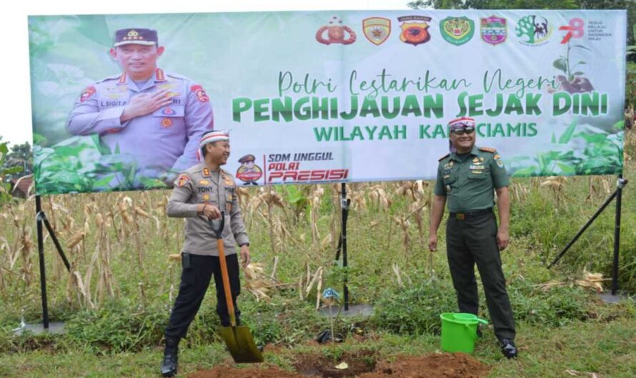 Dandim 0613/Ciamis Menghadiri Penanaman Pohon Serentak dalam Program Polri untuk Melestarikan Negeri