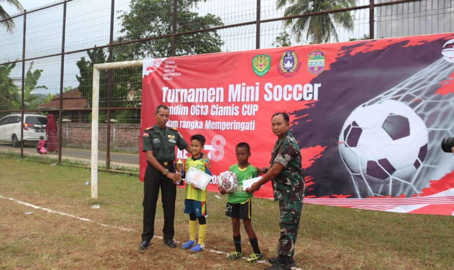 Turnamen Mini Soccer Dandim Cup Kodim 0613/Ciamis secara resmi ditutup