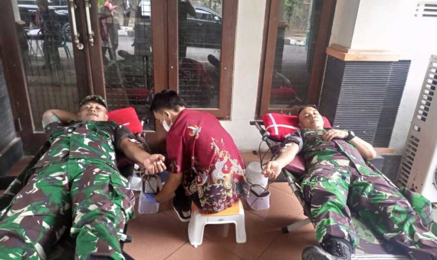 Partisipasi aktif Anggota Kodim 0613/Ciamis dalam kegiatan bakti sosial Donor Darah Dalam Rangka HUT RI Ke-78