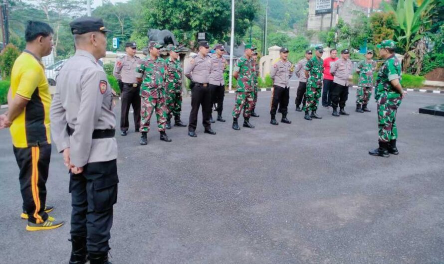 Perkuat Sinergitas TNI Polri, Koramil 1313/Banjar Bersama Polsek Menggelar Apel Gabungan