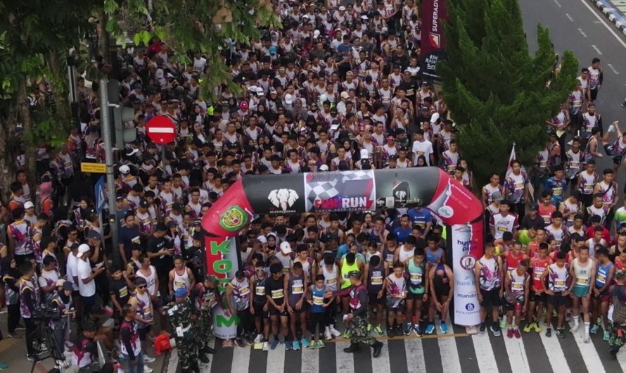 Ribuan orang pecinta olah raga lari dari berbagai daerah di Indonesia,ikuti FUN RUN Kodim 0613/Ciamis