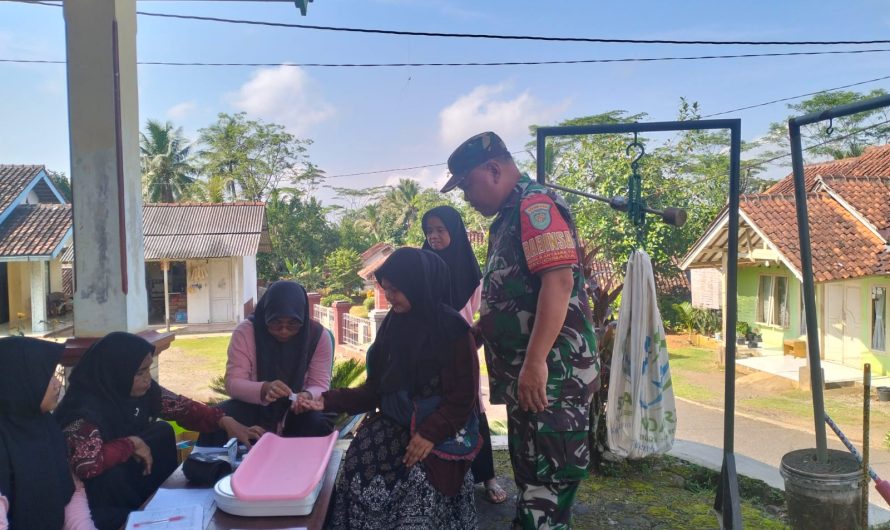 Babinsa Karyamulya Dampingi Posyandu Balita dan Ibu Hamil