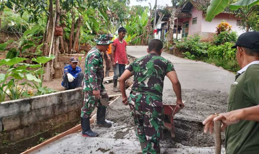 Rabat Beton TMMD ke-126 Kodim Ciamis Mulai Tampak, Progres Mencapai 26%