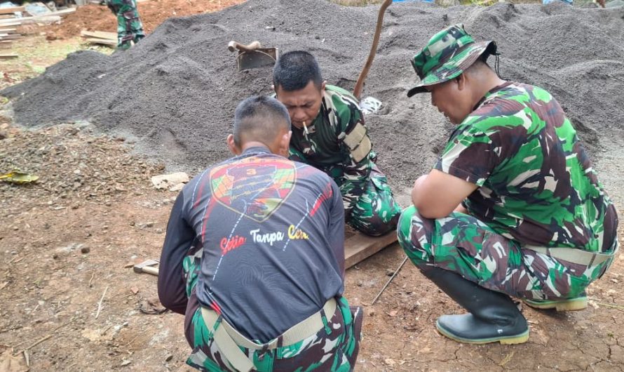 Yonzipur 3 Bersama Kodim 0613/Ciamis Percepat Pembangunan Desa Lewat TMMD ke-126
