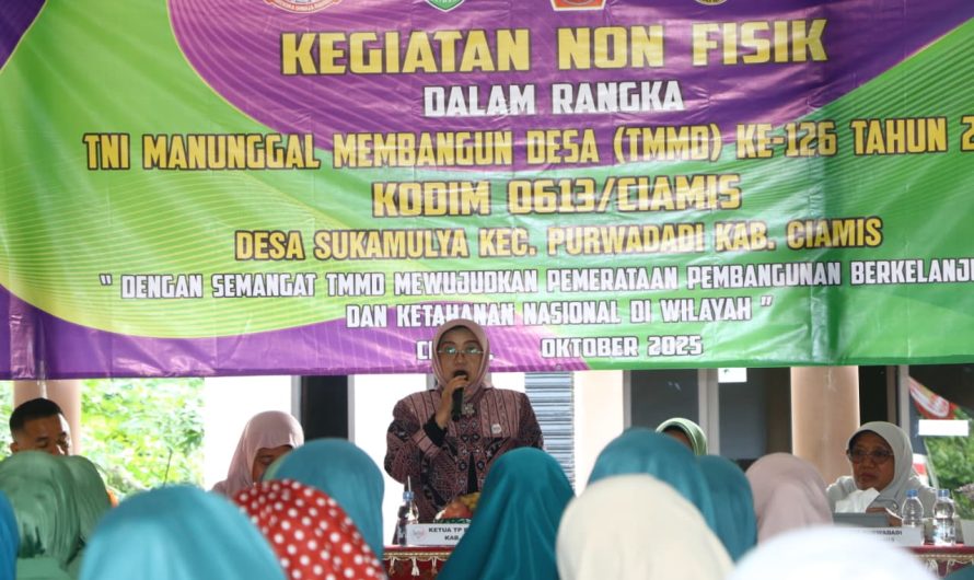 TMMD Ke-126 Kodim Ciamis Berikan Penyuluhan Stunting dan Pembinaan Kader Posyandu di Kecamatan Purwadadi