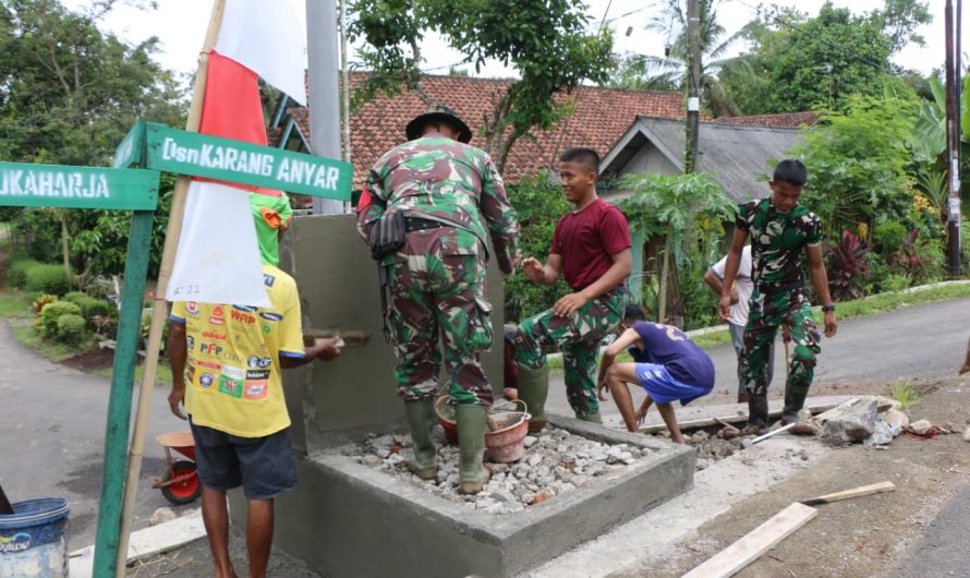 Satgas TMMD ke-126 Kodim 0613/Ciamis Bangun Tugu Tapak Tilas, Simbol Kemanunggalan TNI dan Rakyat